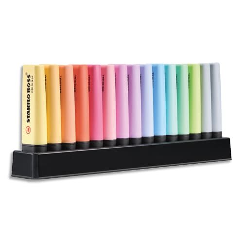 STABILO BOSS ORIGINAL Pastel - Set de bureau de 15 surligneurs - Coloris pastel photo du produit