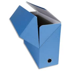 EXACOMPTA Boîte de transfert, carton rigide recouvert de papier toilé, dos 12 cm, 34x25,5 cm, Bleu photo du produit