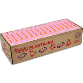 JOVI Plastilina, boîte de 15 x 350 grammes de pâte à modeler végétale couleur rose photo du produit