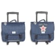 POL FOX Cartable &agrave; roulettes 38cm STAR BLUE en Polyester. Dimensions : 38x18x37cm. Rabat r&eacute;versible. Bleu photo du produit