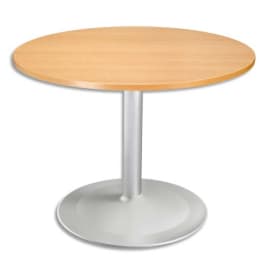 SODEMATUB Table ronde D100 cm, épaisseur 2,5 cm - Pied Tulip D80 cm, hauteur cm hêtre aluminium photo du produit