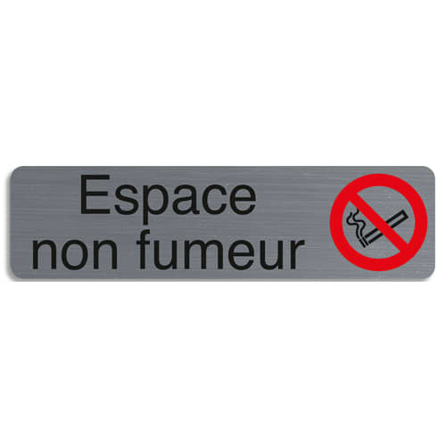 EXACOMPTA Plaque adhésive imitation aluminium Espace non fumeurs 16,5X4,4 cm 67174E photo du produit Principale L