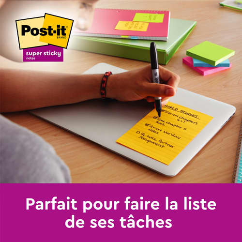 POST-IT Bloc repositionnable de 100 feuilles 102 x 152 mm Jaune uni photo du produit Secondaire 2 L