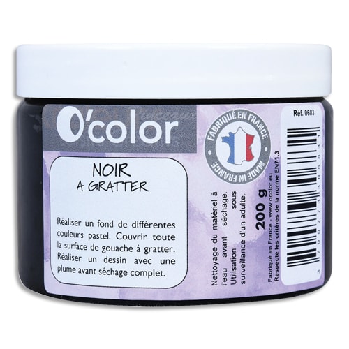 O'COLOR Pot de peinture Noire à gratter, 200g photo du produit Principale L