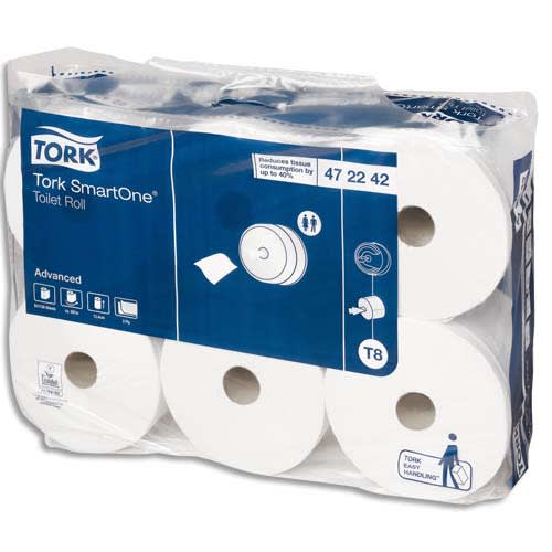 TORK Lot de 6 rouleaux Papier toilette Classic Advanced 2 plis 1150  feuilles Ecolabel distrib SmartOne