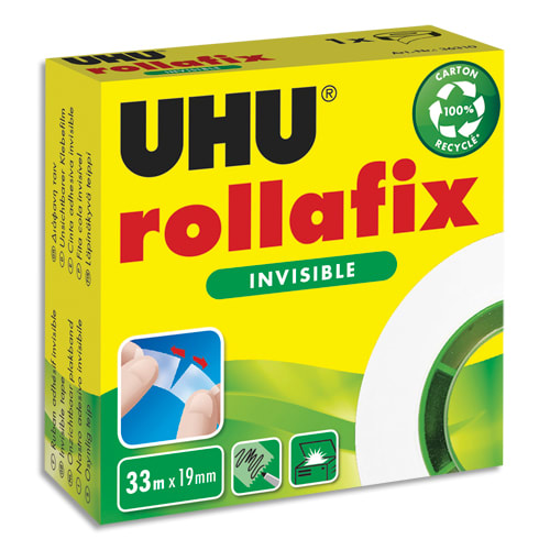 UHU Recharge rouleau adhésif Rollafix invisible 33m x 19mm photo du produit Principale L