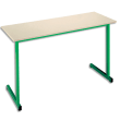 SODEMATUB Table scolaire BIPLACE, hêtre, plateau 130 x 50, hauteur 71 cm, taille 5, vert photo du produit