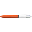 BIC Stylo bille 4 couleurs rétractables Classique. Pointe Fine (0,8 mm). Corps Orange photo du produit Secondaire 1 S