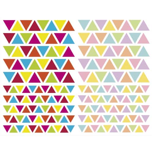 MAILDOR Sachet de 4 planches 10,5x16cm, 380 gommettes Initial triangle couleurs vif/pastel assorties photo du produit Principale L