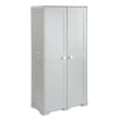 CEP Armoire haute 2 portes avec emplacement balai en polypropylène Gris clair/Noir L79 x H164 x P43 cm photo du produit