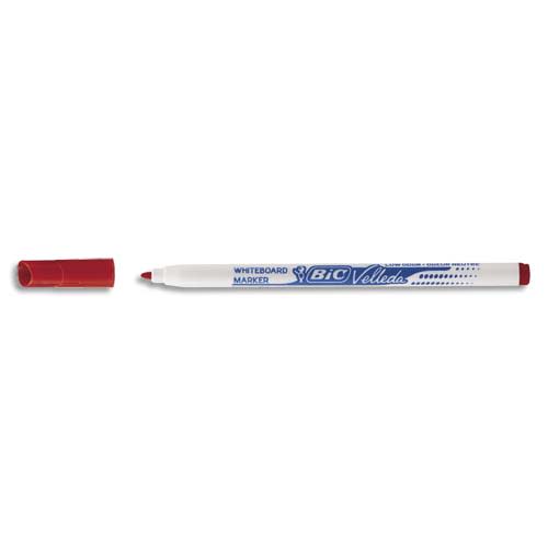 BIC Velleda 1721 Feutres pour Tableau Blanc Effaçables à Sec Pointe Conique  Fine - Rouge