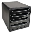 EXACOMPTA Module ECO BLACK en PP recyclé, 4 tiroirs - Dim : L 27,8 x H 26,7 x P 34,7 cm. Coloris Noir photo du produit