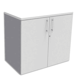 SIMMOB Armoire Basse aluminium 1 tablette avec porte, top Blanc perle EXPRIM - Dim. : L80 x H72 x P47 cm photo du produit