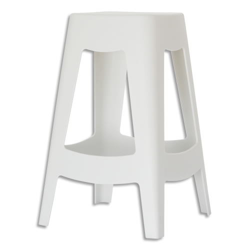 PAPERFLOW Tabouret haut Bellini en polypropylène Blanc - Dimensions : L44 x H68,5 x P44 cm photo du produit Principale L