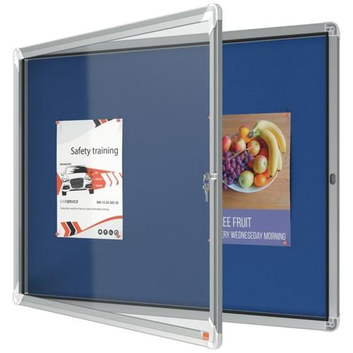 NOBO Vitrine d'affichage porte battante Premium Plus - feutre bleu - 8 x A4 - 1915327 photo du produit Secondaire 1 L