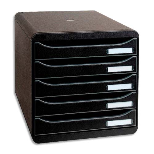 EXACOMPTA Module de classement Big Box Plus 5 tiroirs Noir 34,7x27,8x27,1 cm photo du produit