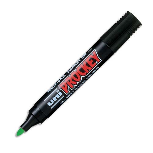 UNI-BALL Marqueur permanent pte ogive corps plastique encre pigmentée à base d'eau Vert UNI PROCKEY PM122 photo du produit Principale L