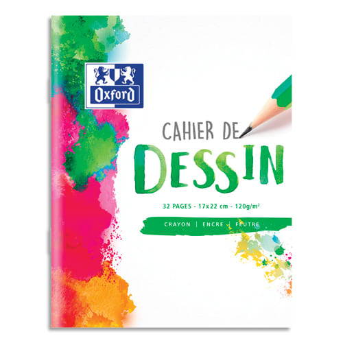 Cahier de dessin 17x22 - 16 pages - Uni - Cahiers format 17 x 22 cm -  Creavea