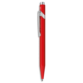 CARAN D'ACHE Stylo bille 849 CLASSIC rétractable en aluminium. Corps hexagonal rouge, encre bleue photo du produit