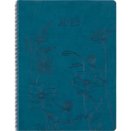 OBERTHUR Semainier GIVERNY 16P, Janvier à Décembre 2024, format 9,5x17,5cm,  couv imprimée quadri Bleu ≡ CALIPAGE