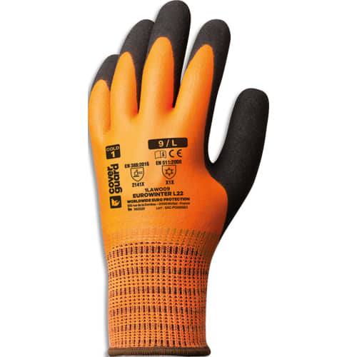 COVERGUARD Paire gants protection froid, double enduction latex, haute-visibilité, protection et eau T9 photo du produit Principale L