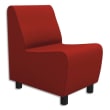 Chauffeuse modulaire droite 1 place Izar Rouge pur Trevira en tissu polyester, structure métallique photo du produit