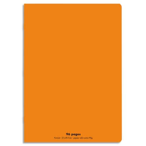 CONQUERANT C9 Cahier piqûre 21x29,7cm 96 pages 90g grands carreaux Seyès. Couverture polypropylène Orange photo du produit Principale L