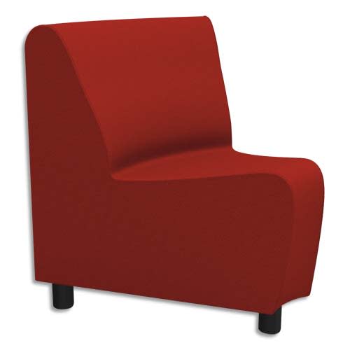 Chauffeuse modulaire d'angle 45D Izar Rouge pur Trevira en tissu polyester Rouge pur, structure métal photo du produit Principale L