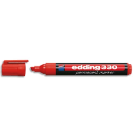 EDDING Marqueur Edding 330 permanent, corps plastique, pointe biseautée - coloris Rouge photo du produit