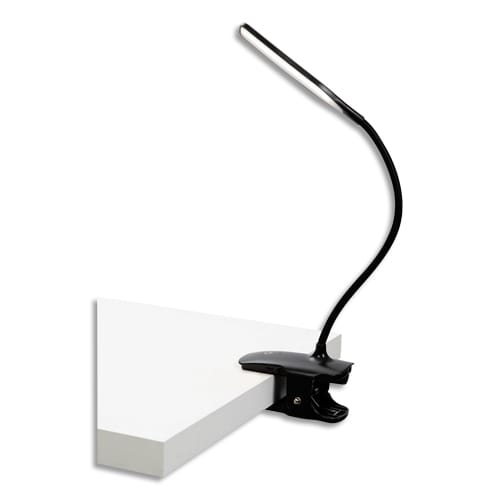 ALBA Lampe ss fil LEDCLIP ABS, silicone 3 niveaux d'intensité Tête:15x3 cm Bras:26 cm Base:12x6 cm. Noire photo du produit Principale L