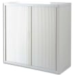 EASYOFFICE Armoire démontable 1 mètre corps Blanc et rideau Blanc - Dim L110 x H104 x P41,5 cm photo du produit