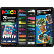 POSCA Mallette POP COLOURS de 20 marqueurs peinture. 3 pointes PC1MC, PC3MC et PC5M. Couleurs assorties photo du produit