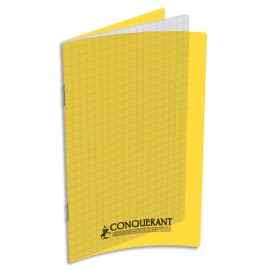 CONQUERANT C9 Carnet 90g, 11x17, 96 pages petits carreaux 5x5, agrafé, couverture polypro Jaune photo du produit