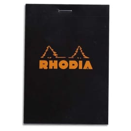 RHODIA Bloc de direction 160 pages n°12 8,5x12cm 5x5. Couverture Noire photo du produit