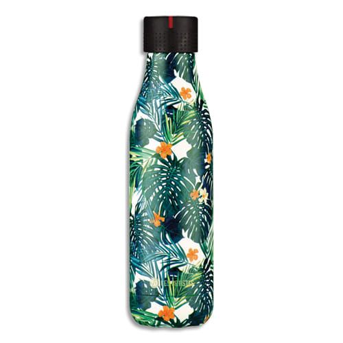 LES ARTISTES PARIS Bouteille isotherme 500ml acier inox conserve  frais/24H-Chaud/10h. Design Hawai mat