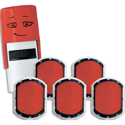 COLOP Boîte de 5 encriers rouge brave pour tampon Nio Emoji photo du produit Principale L