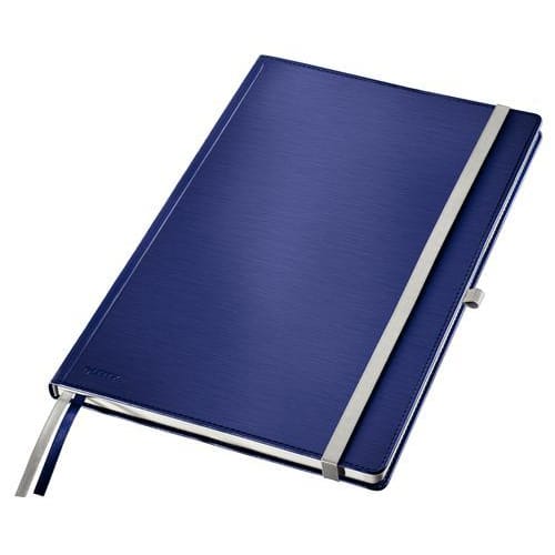 LEITZ Cahier STYLE 160 pages lignées, couverture rigide. Format A4. Fermeture élastique. Coloris Bleu photo du produit Principale L
