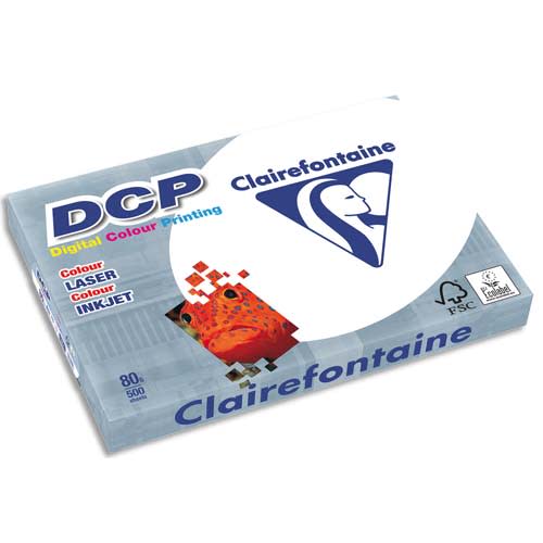 CLAIREFONTAINE Ramette de 500 feuilles papier Blanc DCP copieur, Laser, Jet  d'encre couleur 80gr A4 1800