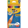 BIC KIDS Evolution ECOlutions Crayons de Couleur - Coloris Assortis, Etui Carton de 12 photo du produit