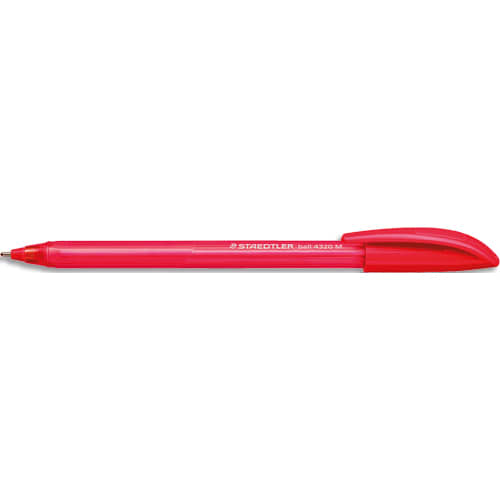 STAEDTLER Stylo bille 4320. Corps triangulaire et capuchon. Pointe moyenne 1 mm. Coloris rouge photo du produit Principale L