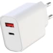 APM Chargeur secteur, dual, 1xUSB-C / 1xUSB-A, 20W, blanc photo du produit