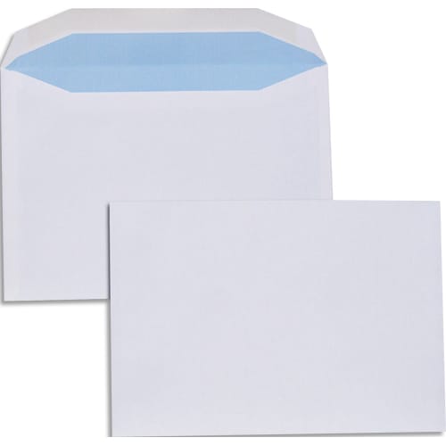 Boîte de 500 enveloppes Blanches gommées 80g pour mise sous pli automatique format C5 162x229 photo du produit Principale L