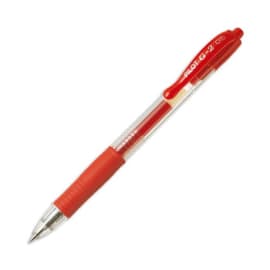 PILOT Stylo à bille pointe fine rétractable encre gel Rouge corps plastique avec grip caoutchouc G2 photo du produit