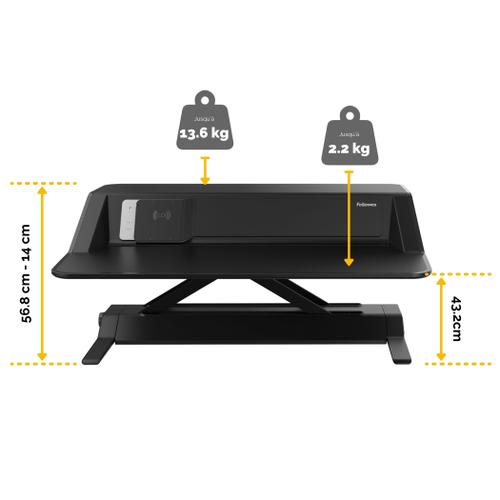 FELLOWES Plate-forme assis-debout Lotus™ DX Noire 8081001 photo du produit Secondaire 2 L