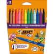 BIC KIDS Visa Feutres de Coloriage &agrave; Pointe Fine - Couleurs Assorties, Etui Carton de 12 photo du produit