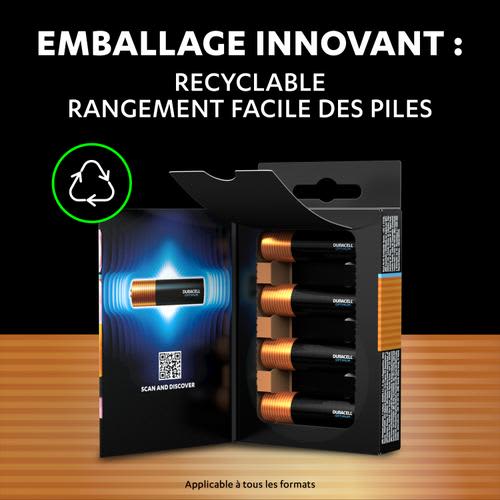 DURACELL Piles alcalines AA Optimum, 1,5V LR6 MX1500, lot de 4 piles photo du produit Secondaire 3 L