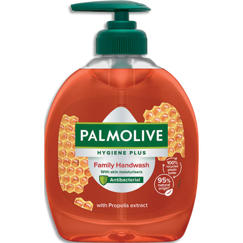 PALMOLIVE Flacon pompe 300ml Savon liquide Hygiène+ antibactérien enrichit en agents hydratants PH Neutre photo du produit Principale L