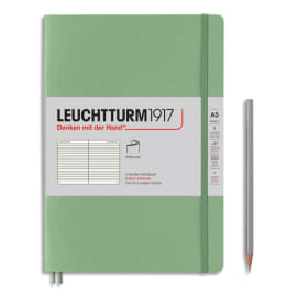 LEUCHTTURM 1917 Carnet souple 14,8x21cm 123 pages lignées numérotées. Coloris Vert sauge photo du produit