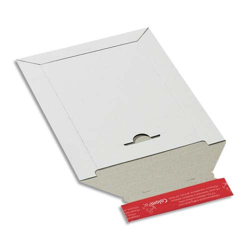 COLOMPAC Pochette d'expédition en carton Blanc A4+, format 24,5 x 34,5 cm, hauteur jusque 3 cm photo du produit Principale L