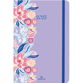 OBERTHUR Agenda ANAHITA, 1S/2P, format 17x24,5cm, couverture imprimée quadri Fleurs Lilas photo du produit